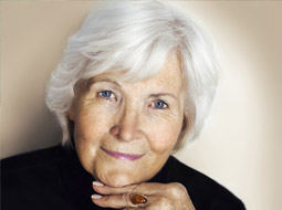 An older woman smiling