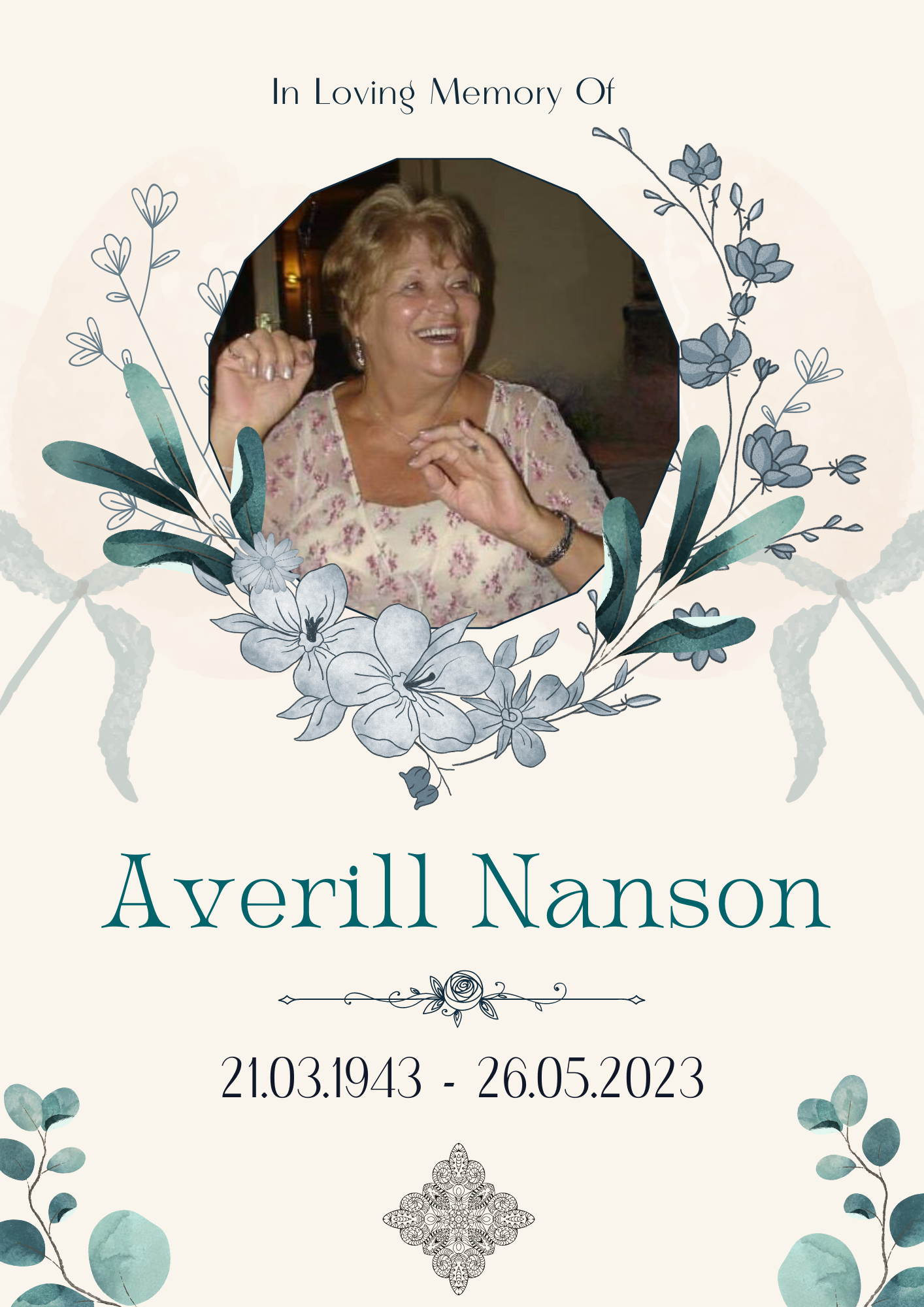 Funeral Notice for Averill Nanson