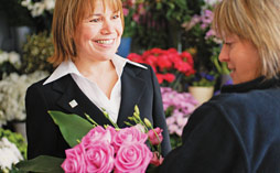 Two woman in a flower shop