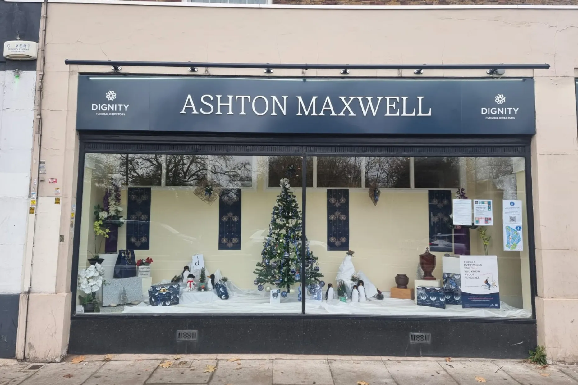 Ashton Maxwell Funeral Directors branch on Kennington Park Road, London.