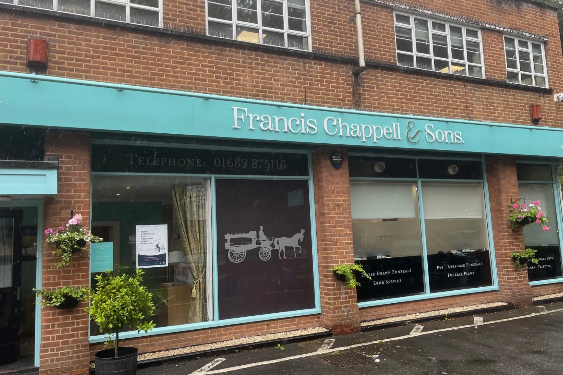 Francis Chappell & Sons Funeral Directors branch on Sevenoaks Road, Orpington.