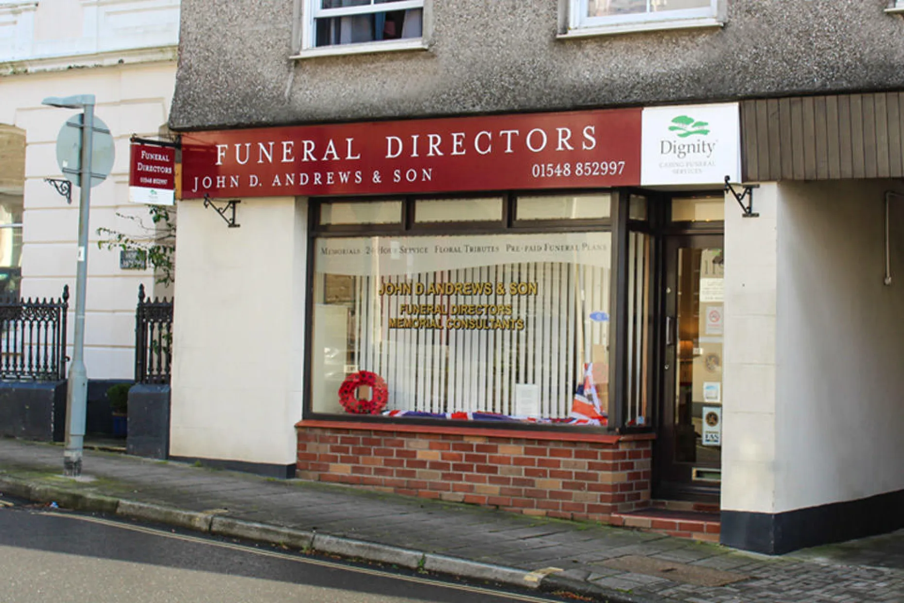 J D Andrews & Son inc. Savill Funeral Directors, Kingsbridge branch