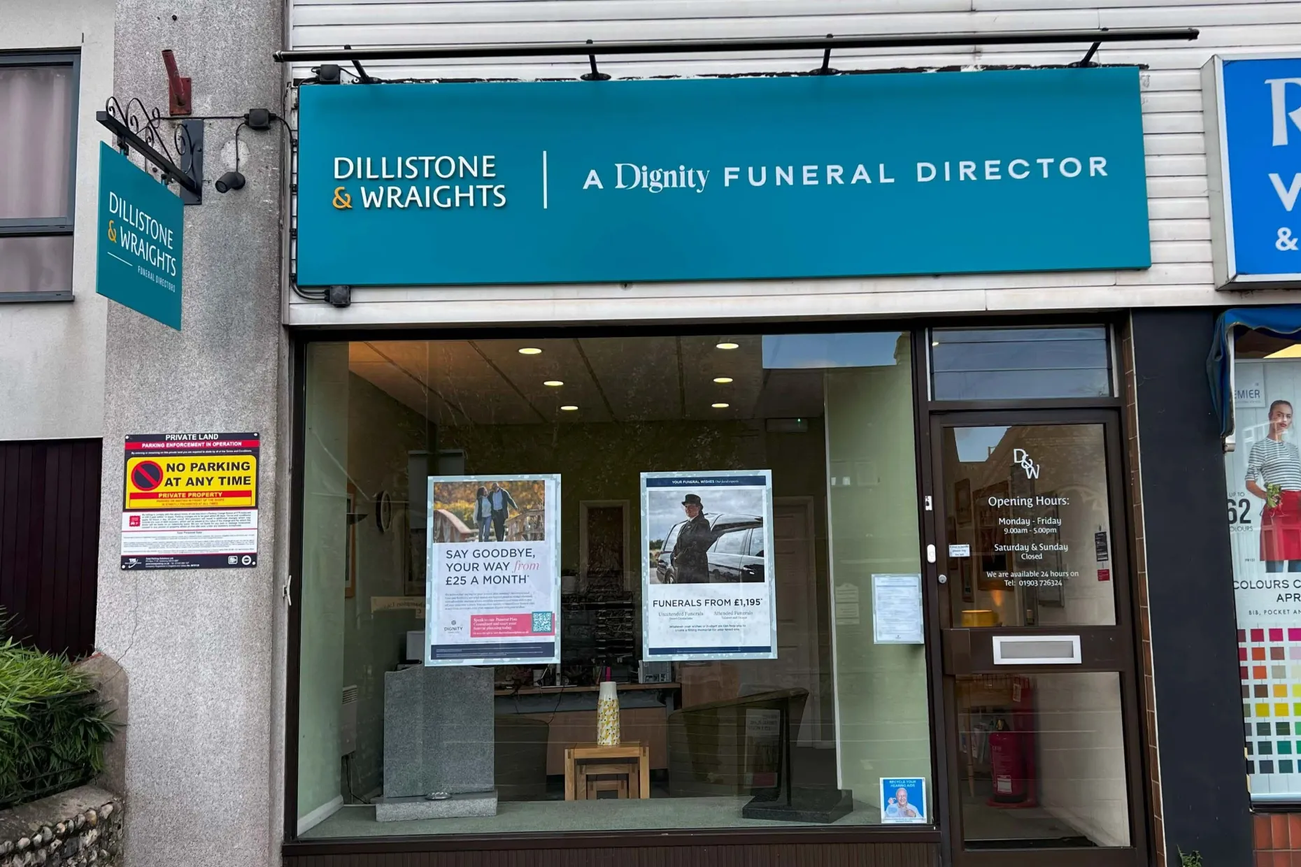 Dillistone & Wraights Funeral Directors branch on Arundel Road, Littlehampton.
