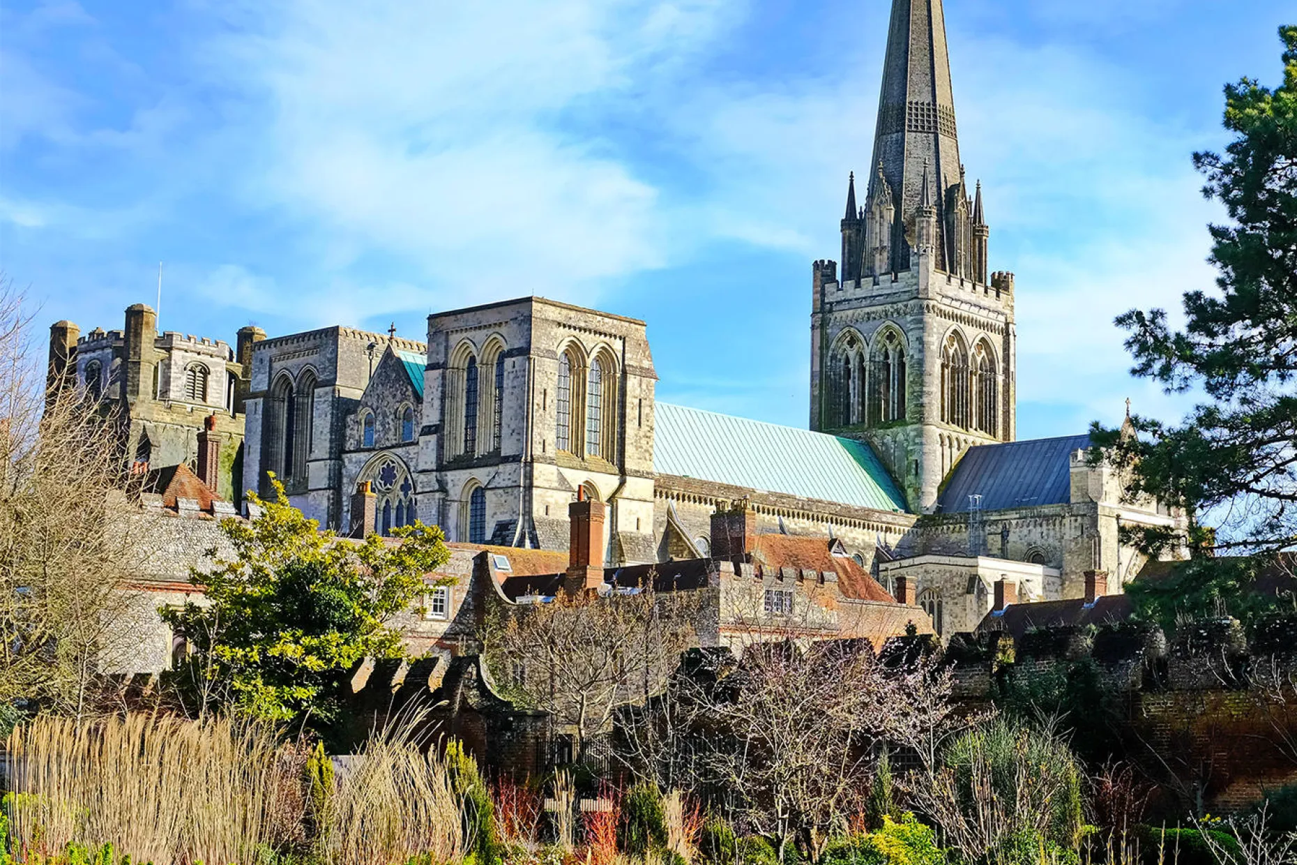 Chichester Cathedral and Surrounding Grounds