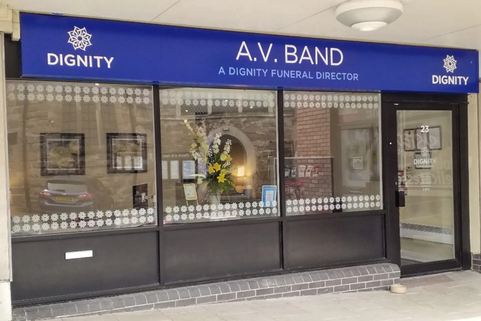 A. V. Band Funeral Directors branch on St Andrews Street, Droitwich.