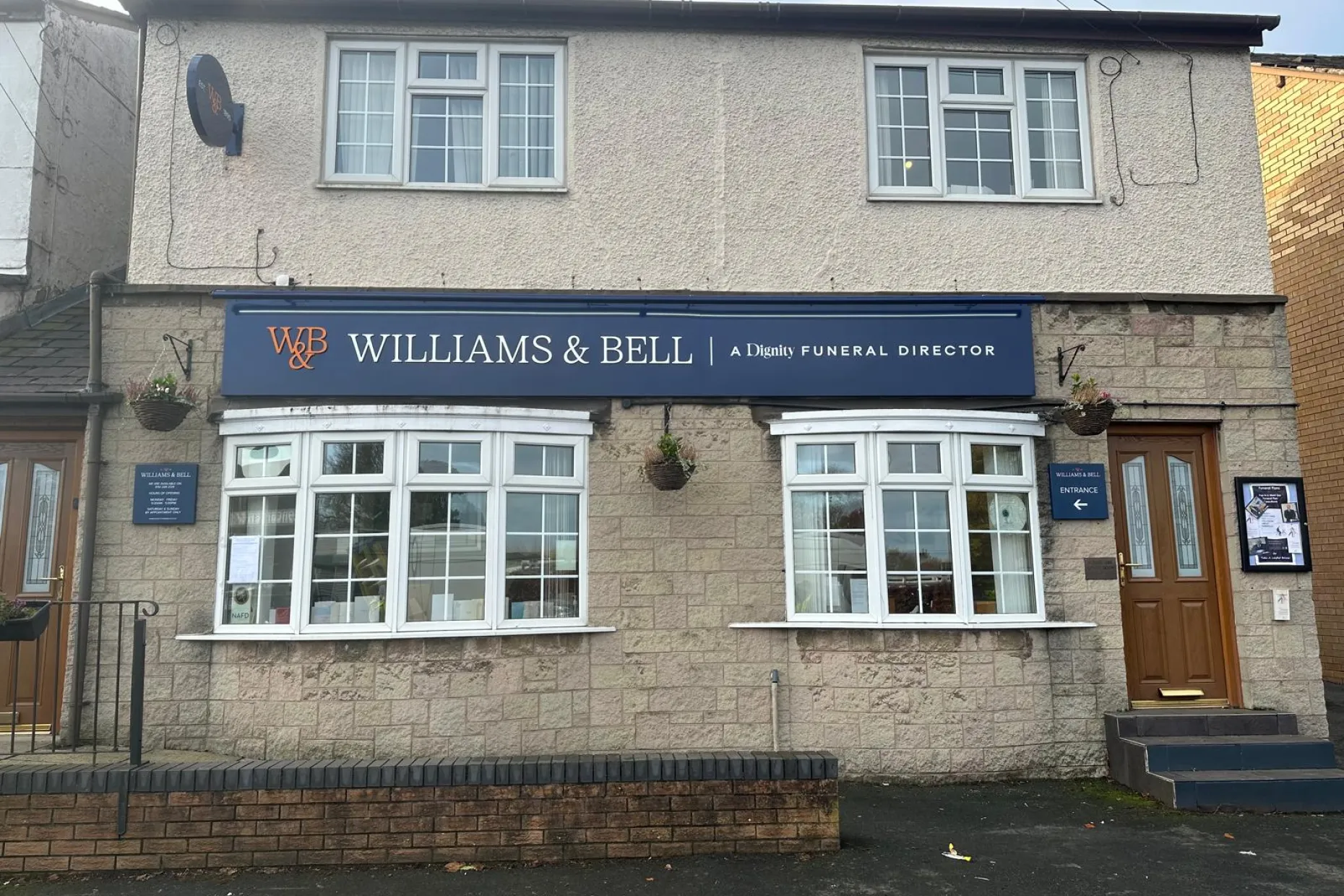 W. Williams & Son Funeral Directors branch on Chester Road, Little Sutton, Ellesmere Port.