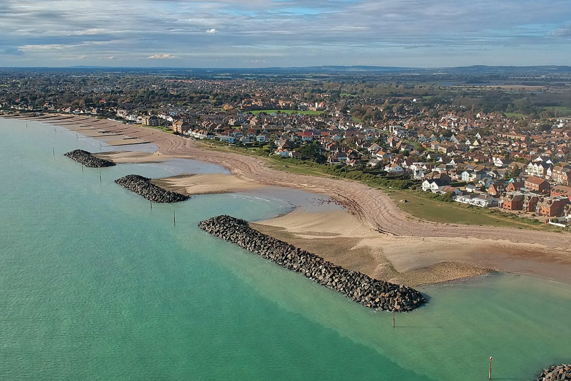 Green Blue Calm Sea at Coastal Town Bognor Regis